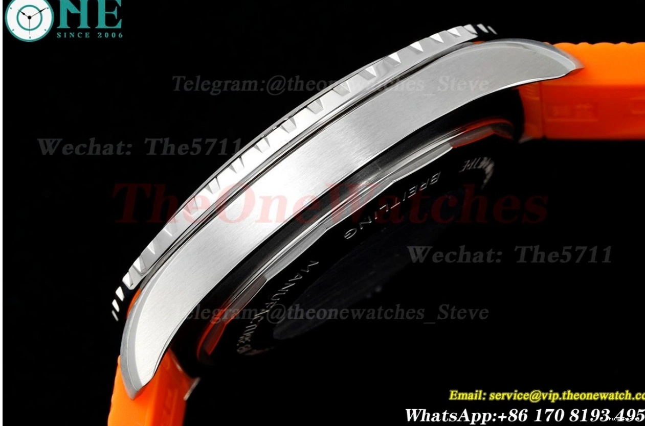 Rubber Colorful Orange A2824 Dial on TF SS RU Superocean 42mm Strap 0324